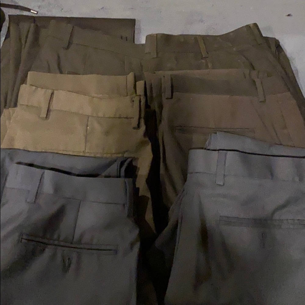 Various men’s dress pants